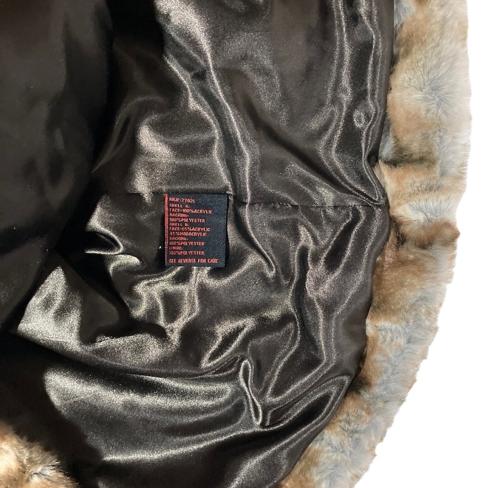 Adrienne Landau Size LARGE Faux FUR JACKET Coat Long Fur Collar Lapel Brown NWOT - Picture 12 of 13